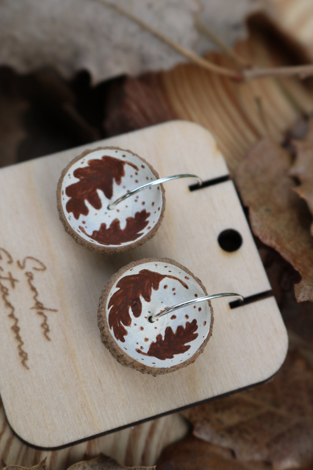 Pendientes de bellota · Roble