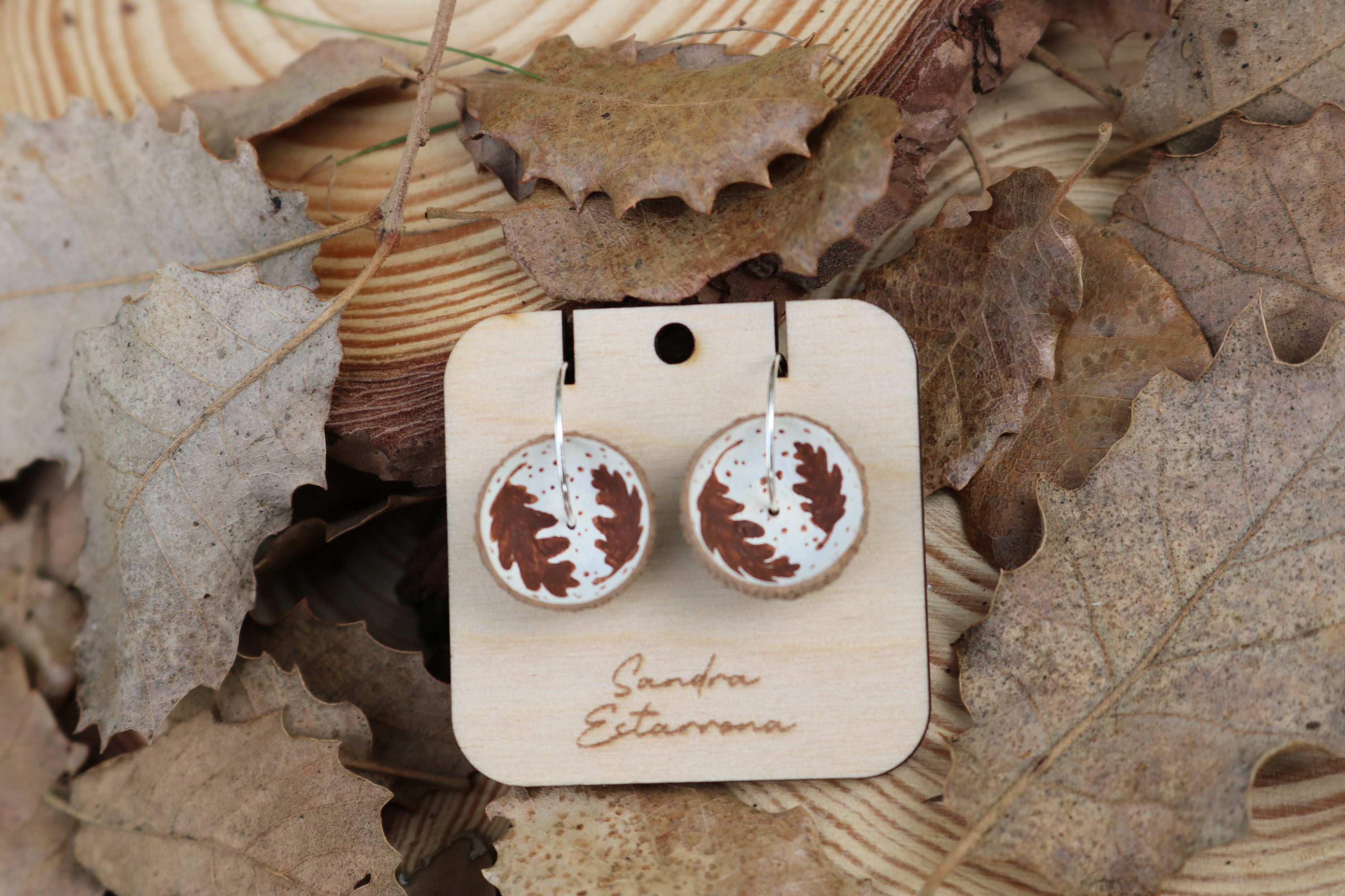 Pendientes de bellota · Roble
