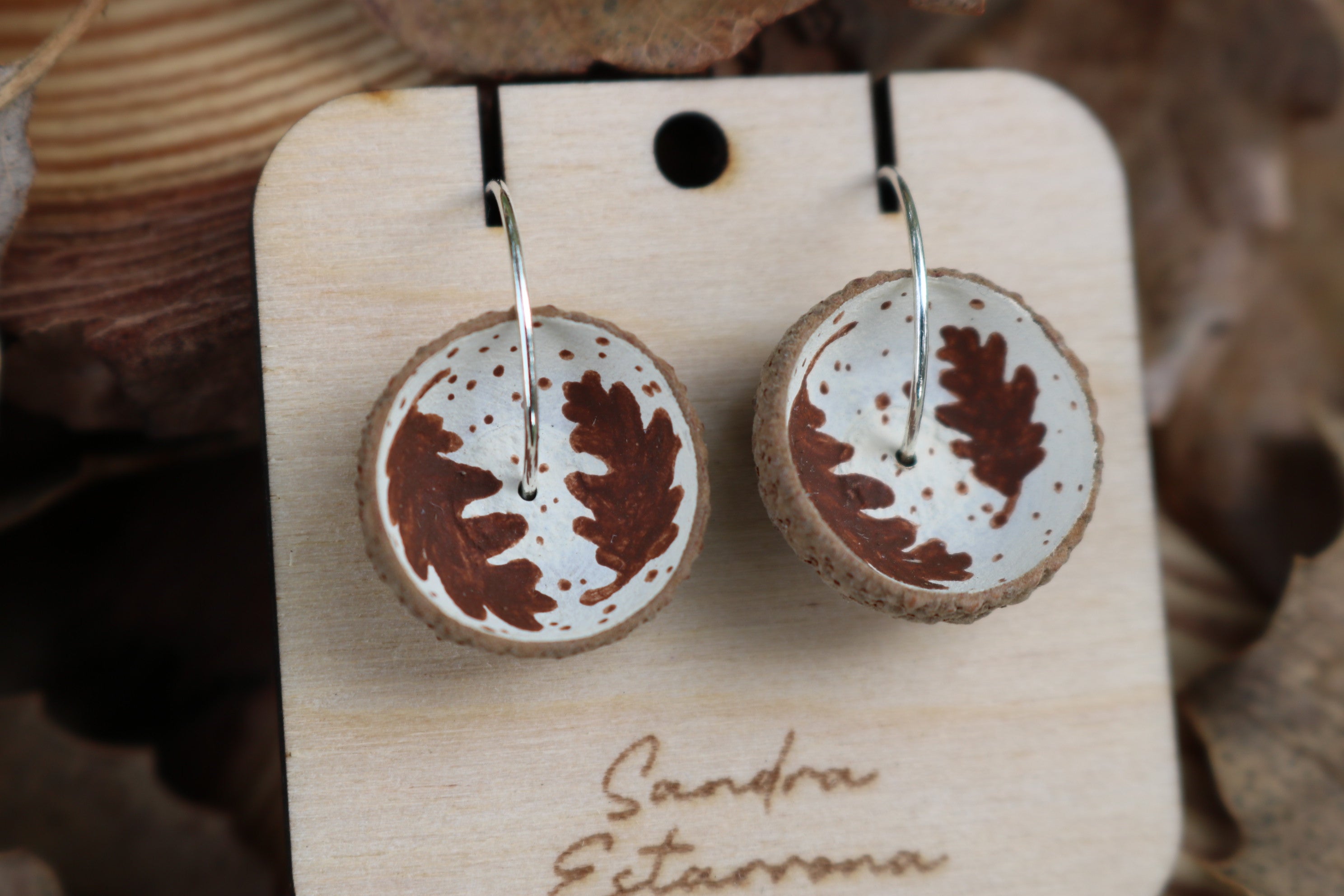 Pendientes de bellota · Roble