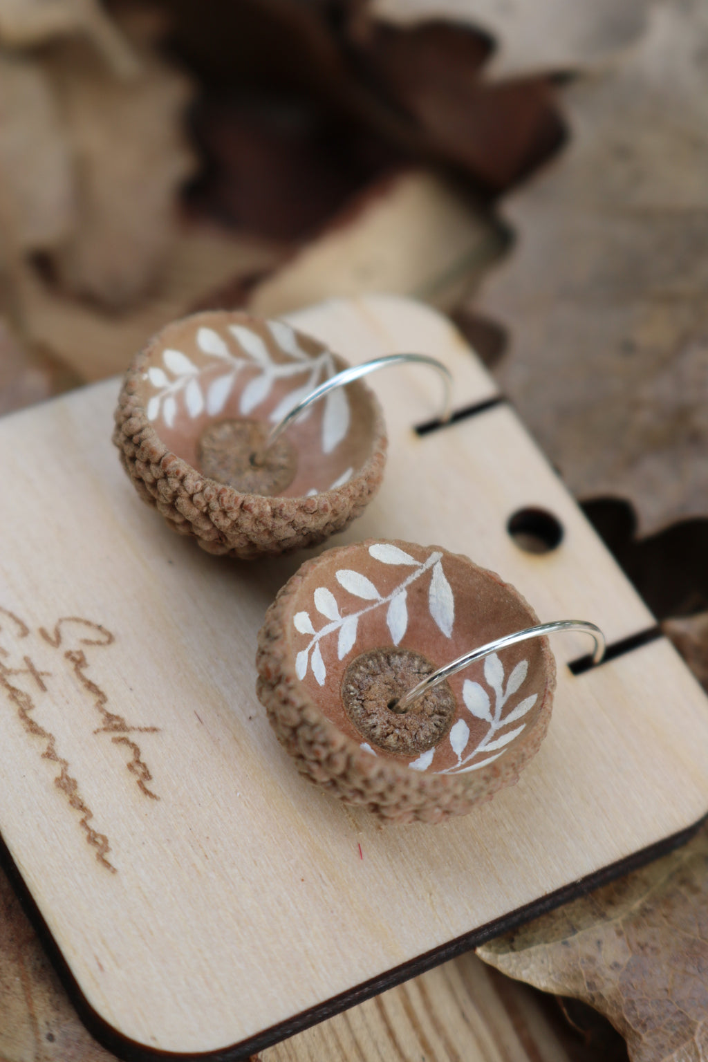 Pendientes de bellota · Natur